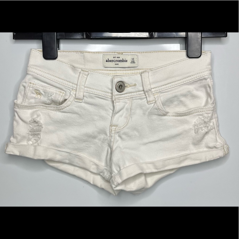 Abercrombie white jean shorts, size 10 (kids)